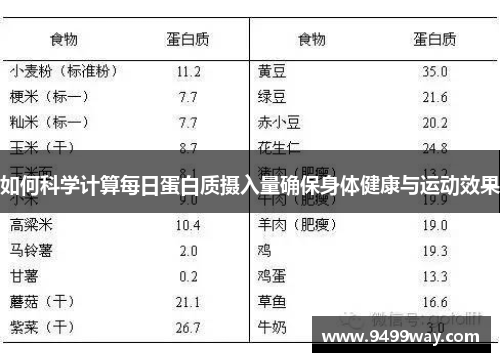 如何科学计算每日蛋白质摄入量确保身体健康与运动效果